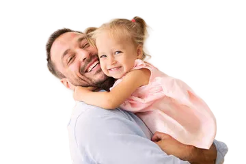 Parent hugging a child