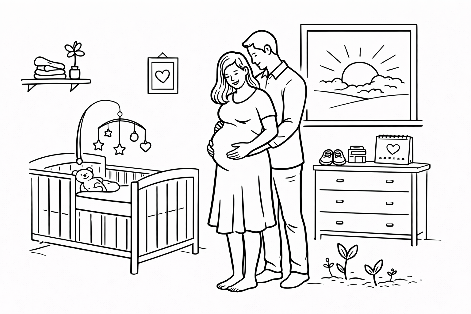 Expecting parent illustration celebrating new beginnings