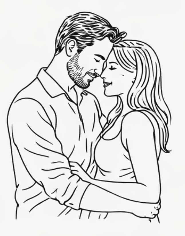 Couple celebrating an anniversary illustration